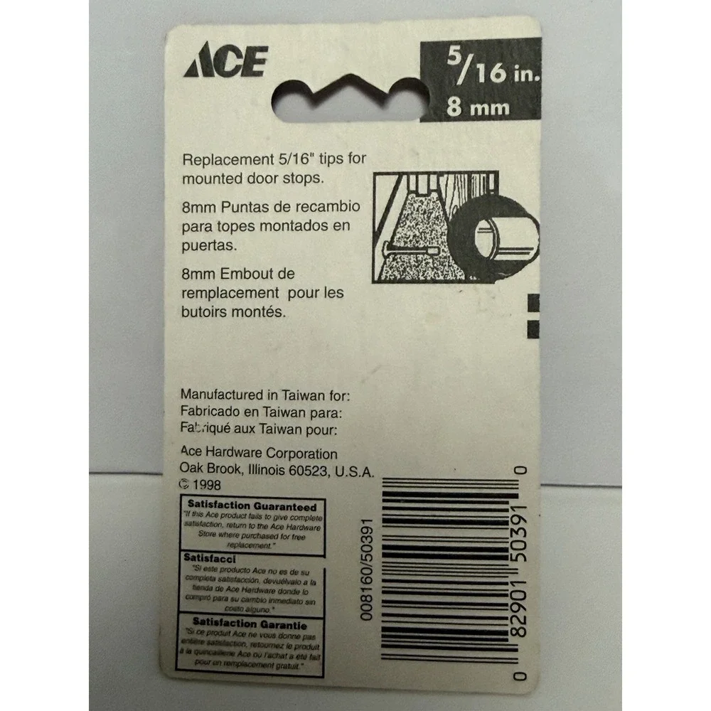 ACE  Tip Bumpers 5/16in 8mm 4 pcs WHITE Bin B
